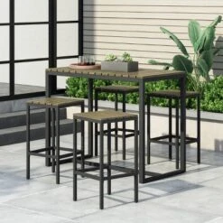 Christopher Knight Home Elkhart Outdoor Modern Industrial Acacia Wood 5 Piece Bar Set -Ckhome2u Store GUEST 010b4126 19ae 420c bc38 c399064ee974