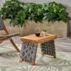 Huntsville Acacia Wood Foldable Side Table - Brown Patina/Gray - Christopher Knight Home -Ckhome2u Store GUEST 0183dbae 9c79 4a25 a234 855f234646f6