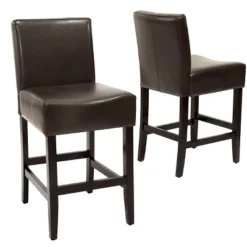 Set Of 2 25.5" Lopez Leather Counter Height Barstools - Christopher Knight Home 11 Set Of 2 25.5" Lopez Leather Counter Height Barstools - Christopher Knight Home -Ckhome2u Store GUEST 0277d605 9962 4440 b59c ca770d6d2443