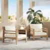 Christopher Knight Home Barnaby Outdoor Acacia Wood Slat Design Upholstered Club Chair, Beige -Ckhome2u Store GUEST 044b3037 4cd8 4730 81a2 c0c322bf8e3a