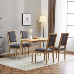 Christopher Knight Home Carina French Country Rubberwood Upholstered Dining Chair (Set Of 4)