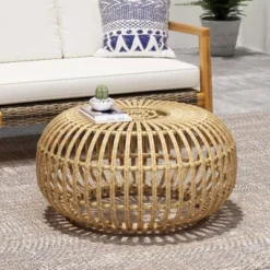 Boho Faux Rattan Outdoor Side Table, Handcrafted Patio Coffee Table, 19.7" Cylinder Patio End Tables -Christopher Knight Home, Light Brown 19 Boho Faux Rattan Outdoor Side Table, Handcrafted Patio Coffee Table, 19.7" Cylinder Patio End Tables -Christopher Knight Home, Light Brown -Ckhome2u Store GUEST 0b47b8da 42e6 4b4e 963f a5496e4f5d7a
