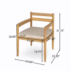Christopher Knight Home Tarek Rustic Outdoor Upholstered Dining Arm Chair With Slat Design (Set Of 2) -Ckhome2u Store GUEST 0c19b3b3 b03b 4a27 b0cd bff11d36a626