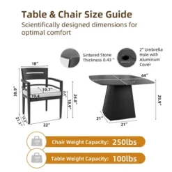 Christopher Knight Home Patio Elsie 5 Piece Aluminum And Sintered Stone Dining Set With Sunbrella Cushions -Ckhome2u Store GUEST 0c84af1a 0e51 4aa9 9e33 15b6132ccdfa