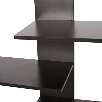 71" Sparks Modern Geometric High Shelf Bookcase Dark Gray - Christopher Knight Home 4 71" Sparks Modern Geometric High Shelf Bookcase Dark Gray - Christopher Knight Home - Image 4