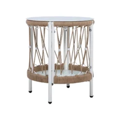 Christopher Knight Home Delphine Bohemian 3 Piece Patio Handwoven Rope Seating Set With Glass Top Side Table -Ckhome2u Store GUEST 0e3637e4 95e4 4693 9f08 ff9b7879aa9a