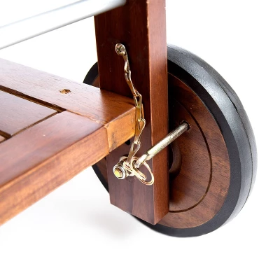 Cynthia Farmhouse Wooden Bar Cart Dark Oak Brown - Christopher Knight Home 4 Cynthia Farmhouse Wooden Bar Cart Dark Oak Brown - Christopher Knight Home - Image 4