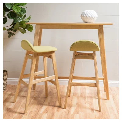 42" Moria Bar Height Dining Set Natural Oak/Green Tea - Christopher Knight Home 1 42" Moria Bar Height Dining Set Natural Oak/Green Tea - Christopher Knight Home