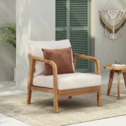Christopher Knight Home Ivana Patio Woven Rope Acacia Wood Club Chair With Deep Cushions -Ckhome2u Store GUEST 135a8468 fff1 4f91 8d45 206e42355d3b