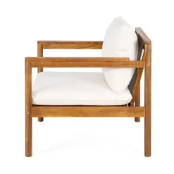 Christopher Knight Home Negley Outdoor Acacia Wood And Rope Weave Club Chair With Water Resistant Cushion -Ckhome2u Store GUEST 15b96d25 386c 406e a70f 7a7d9e70ff68