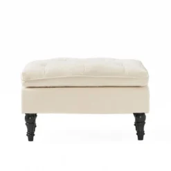 Jeremy Tufted Ottoman Crème Velvet - Christopher Knight Home: Upholstered Footrest, Hardwood Frame, 200lb Capacity -Ckhome2u Store GUEST 17be2464 5e54 4190 8fb4 01c6e0d20fbf