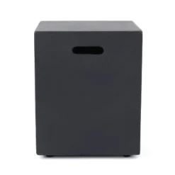 Aidan Outdoor Light Weight Concrete Square Tank Holder Side Table Dark Gray - Christopher Knight Home: Modern Patio Furniture, No Assembly Required -Ckhome2u Store GUEST 1e3d8cf0 736f 41f5 b834 b8c963312ff1