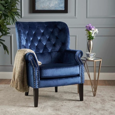 Tomlin New Velvet Club Chair - Christopher Knight Home 1 Tomlin New Velvet Club Chair - Christopher Knight Home
