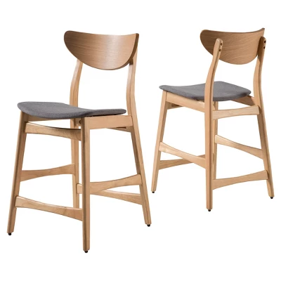 Set Of 2 24" Gavin Natural Frame Counter Height Barstool - Christopher Knight Home 6 Set Of 2 24" Gavin Natural Frame Counter Height Barstool - Christopher Knight Home - Image 6