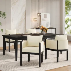 Christopher Knight Home Keera Modern Rubberwood Linen Upholstered Armchairs (Set Of 4) -Ckhome2u Store GUEST 2665f739 c08a 46bc 9ee2 a698aa90c303