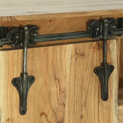 Laymon Modern Industrial Handcrafted Acacia Wood Live Edge Sideboard With Sliding Door Natural/Black - Christopher Knight Home 10 Laymon Modern Industrial Handcrafted Acacia Wood Live Edge Sideboard With Sliding Door Natural/Black - Christopher Knight Home - Image 10