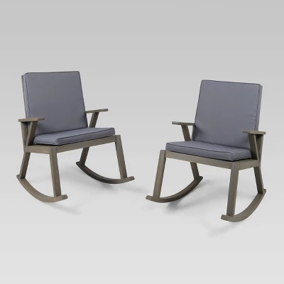 Champlain 2pk Acacia Wood Rocking Chair - Christopher Knight Home 6 Champlain 2pk Acacia Wood Rocking Chair - Christopher Knight Home - Image 6