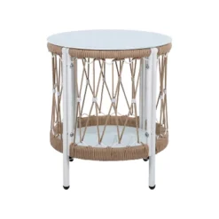 Christopher Knight Home Siren Bohemian Patio Side Table With Handwoven Rope And Glass Top -Ckhome2u Store GUEST 29c4641b 5118 4937 9423 7a92edd634d2