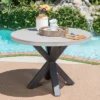 Goleta Round Concrete & Iron Dining Table - White - Christopher Knight Home -Ckhome2u Store GUEST 2c25d23c 2162 4e0f b624 284eba6d7872