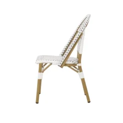 Elize 2pk Outdoor French Bistro Chairs - Gray/White/Bamboo - Christopher Knight Home -Ckhome2u Store GUEST 2ef98697 156f 4c51 aecc 3830ae5b7eff