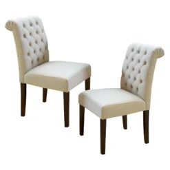 2ct Dinah Roll Top Fabric Dining Chair Set - Christopher Knight Home -Ckhome2u Store GUEST 2efba363 3ada 406b 939a 0ca5abe92d69