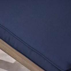 2pc Grenada Acacia Wood Patio Chat Set With Sunbrella Cushions Gray/Navy - Christopher Knight Home -Ckhome2u Store GUEST 2f492f3e f38b 466a b055 70ac5236cf57