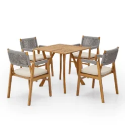 Christopher Knight Home Captef 5 Pieces Rustic Patio Acacia Bistro Set With Cushions -Ckhome2u Store GUEST 2f5897f5 d697 4135 ae28 3a0fb0e6ee82