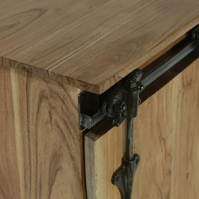 Laymon Modern Industrial Handcrafted Acacia Wood Live Edge Sideboard With Sliding Door Natural/Black - Christopher Knight Home 7 Laymon Modern Industrial Handcrafted Acacia Wood Live Edge Sideboard With Sliding Door Natural/Black - Christopher Knight Home - Image 7