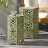 Eliana 2pc Sunburst Outdoor Patio Iron Side Table - Crackle Teal - Christopher Knight Home -Ckhome2u Store GUEST 3244e80f 82eb 48a0 845b 31e978546faa