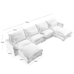 Christopher Knight Home Cleveland Luxurious U-Shaped Corduroy 157.5" Sectional Sofa With Storage Ottomans And 4 Waist Pillows -Ckhome2u Store GUEST 335653c5 ca75 4d05 b847 8b21ecf707e6