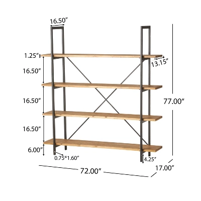 77" Septima 4 Shelf Antique Bookcase Antique - Christopher Knight Home 4 77" Septima 4 Shelf Antique Bookcase Antique - Christopher Knight Home - Image 4