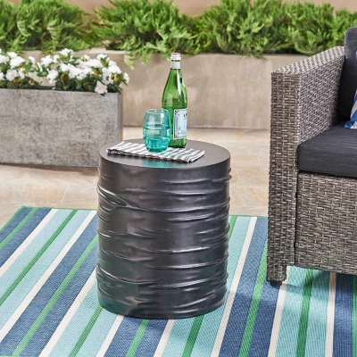 Zapara Lightweight Concrete Outdoor 16" Side Table - Black - Christopher Knight Home: Weather-Resistant Patio Furniture 1 Zapara Lightweight Concrete Outdoor 16" Side Table - Black - Christopher Knight Home: Weather-Resistant Patio Furniture