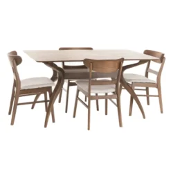 5pc 60" Idalia Mid-Century Modern Dining Set - Christopher Knight Home -Ckhome2u Store GUEST 3710e4e2 4351 434d 9895 2ebc825b8e15