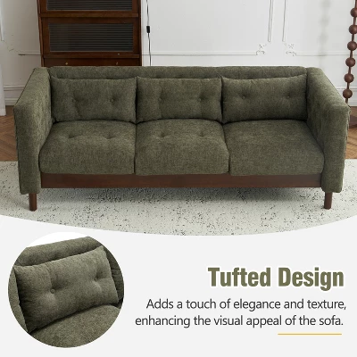 78"W Sofa Couch, Modern Upholstered 3-seater Sofa Chair With Tufted Design For Living Room -Christopher Knight Home 4 78"W Sofa Couch, Modern Upholstered 3-seater Sofa Chair With Tufted Design For Living Room -Christopher Knight Home - Image 4