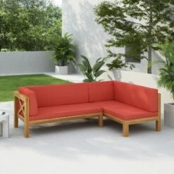 Christopher Knight Home Lyra Outdoor Acacia Wood 4 Seater 88.5" Sectional Sofa With Cushions -Ckhome2u Store GUEST 3849a3e4 4b60 4c90 a785 62b0cb095096
