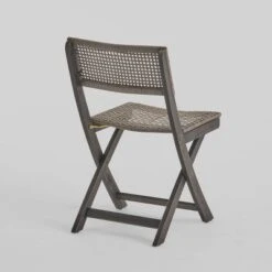 Hillside 3pc Wood And Wicker Foldable Bistro Set Dark Gray/Brown - Christopher Knight Home -Ckhome2u Store GUEST 38a50241 bf45 4729 8ec6 2f2701a37e49