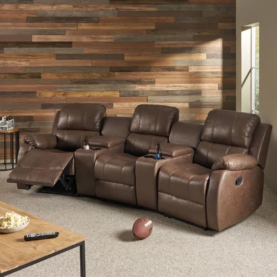 Meridan Contemporary Upholstered Theater Seating Reclining Sofa - Christopher Knight Home 1 Meridan Contemporary Upholstered Theater Seating Reclining Sofa - Christopher Knight Home