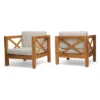 Christopher Knight Home Brava Outdoor Acacia Wood Club Chairs With Water Resistant Cushions (Set Of 2)