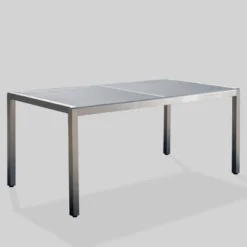 Cape Coral Rectangle Aluminum & Tempered Glass Dining Table - Silver/Gray - Christopher Knight Home 6 Cape Coral Rectangle Aluminum & Tempered Glass Dining Table - Silver/Gray - Christopher Knight Home -Ckhome2u Store GUEST 3f67e81b 548d 42d6 915a 25a5995f568f