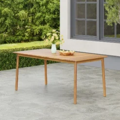 Christopher Knight Home Ulric Outdoor Rustic Acacia Wood Dining Table With Slat Paneling