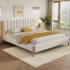 Christopher Knight Home Witt Modern Wood Boucle Platform Bed With Vertical Stripes Headboard, White 9 Christopher Knight Home Witt Modern Wood Boucle Platform Bed With Vertical Stripes Headboard, White -Ckhome2u Store GUEST 4136339c 2a6d 4d4d b833 8507a38843d3