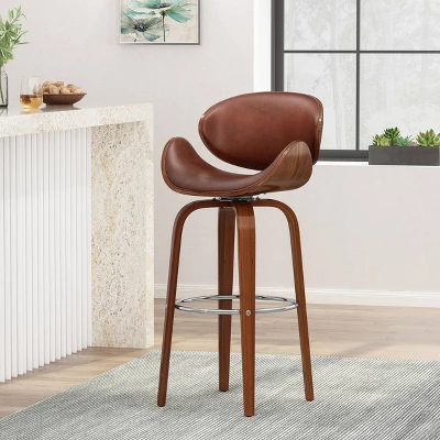 Jakin Mid-Century Modern Upholstered Swivel Barstool - Christopher Knight Home 1 Jakin Mid-Century Modern Upholstered Swivel Barstool - Christopher Knight Home