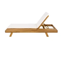 Christopher Knight Home Dara Outdoor Acacia Wood Adjustable Chaise Lounge With Cushion And Flat Storage Surface -Ckhome2u Store GUEST 44837342 56ab 45af 8ac5 bdeec2576630