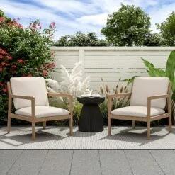 Christopher Knight Home Vanda Patio Acacia Wood Open Slat Club Chairs With Cushions (Set Of 2) -Ckhome2u Store GUEST 45a1999c c72f 456d 9e8c cacad8dfdb73