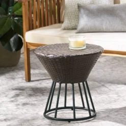 Crete Round Wicker Outdoor Side Table - Christopher Knight Home -Ckhome2u Store GUEST 4886ecf8 8b8b 4101 b774 b4a01b19a692