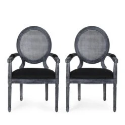 Set Of 2 Judith French Country Wood And Cane Upholstered Dining Chairs - Christopher Knight Home -Ckhome2u Store GUEST 48c03a6b 8928 4c5b 8d47 3c78fb5b5f46