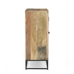 Orem Handcrafted Boho Wooden 2 Door Cabinet Natural/Black - Christopher Knight Home: Artisan Storage, Iron Frame -Ckhome2u Store GUEST 49b82eb7 eebf 4ced 9994 74fa8be3fd9c