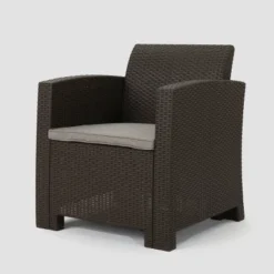 Jacksonville 4pc Faux Wicker Chat Set - Brown - Christopher Knight Home -Ckhome2u Store GUEST 4a9ea6d0 146e 4776 950f dd176c5f0572