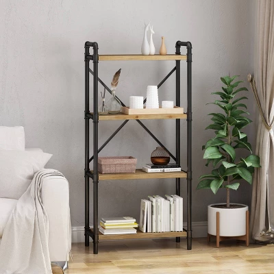Greenwood Industrial Iron Four Shelf Bookcase - Christopher Knight Home 1 Greenwood Industrial Iron Four Shelf Bookcase - Christopher Knight Home