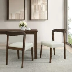 Christopher Knight Home Sonore Contemporary Rubberwood Upholstered Dining Chairs With Curved Open Back (Set Of 2) -Ckhome2u Store GUEST 4cac93b2 85ab 4a1a be0d 3fe0470ae9c0